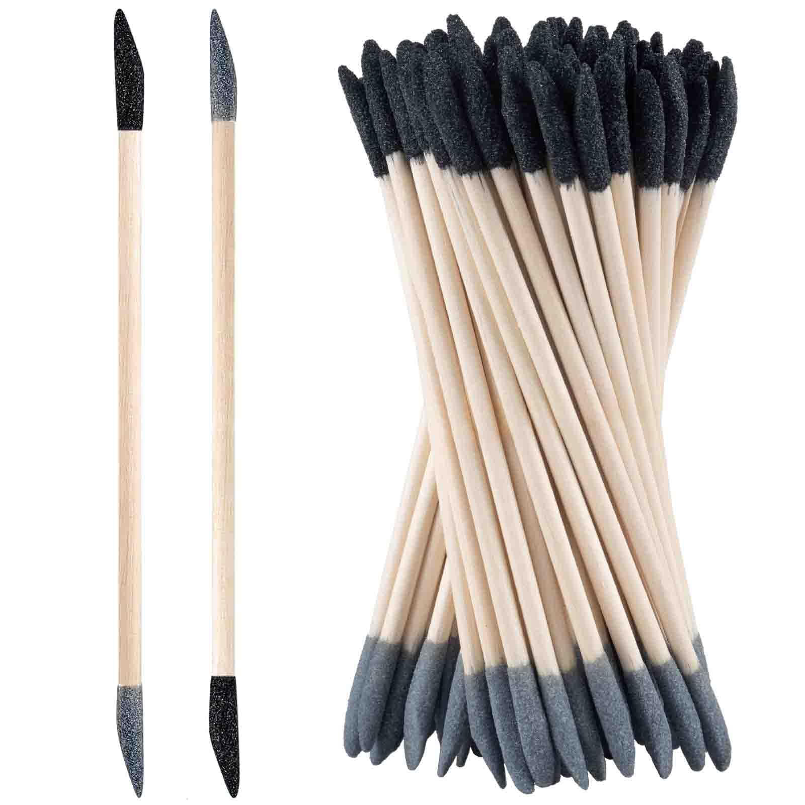 100 bastoncini abrasivi a doppia estremità, per levigatura fine per spazi ristretti, in plastica, per modelli in legno, grana 120/280, 13 x 0,5 cm