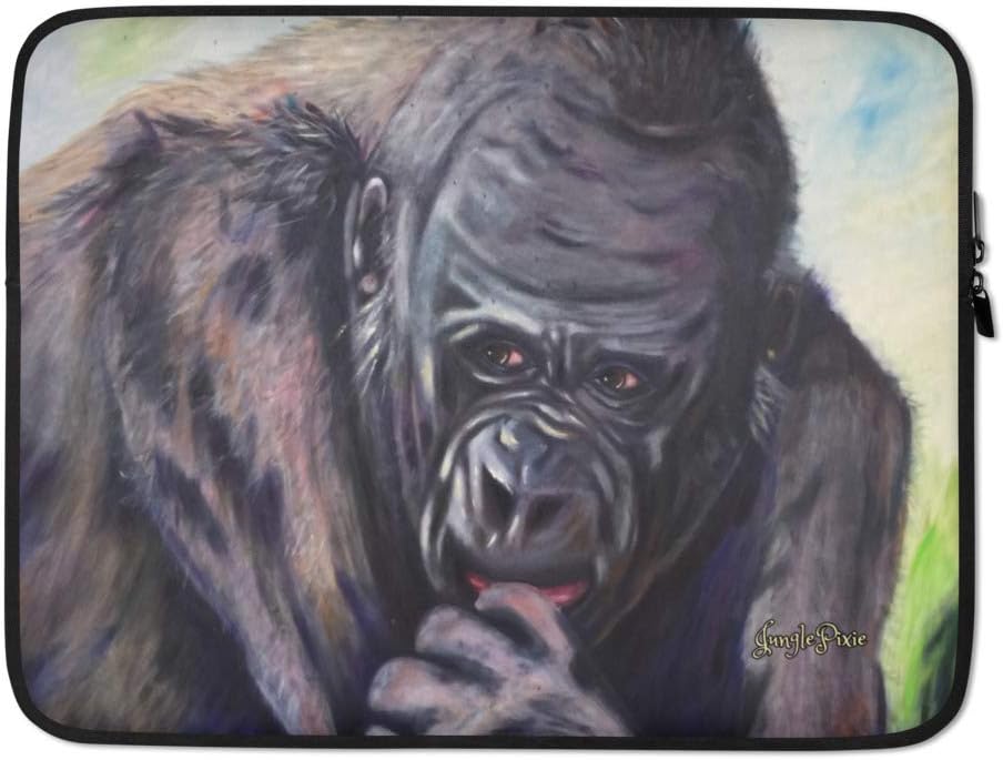 Laptop Sleeve with JunglePixie Gorilla painting print