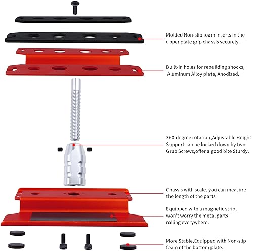 Miniatura 4 de Estación de trabajo de reparación de soporte de trabajo de automóvil a control remoto, herramientas de pasatiempos de aleación de aluminio para 110