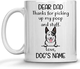 Personalized Australian Cattle Dog Coffee Mug, Custom Dog Name, Customized Gifts For Dog Dad, Father's Day, Birthday Halloween Xmas Thanksgiving Gift For Dog Lovers Mugs