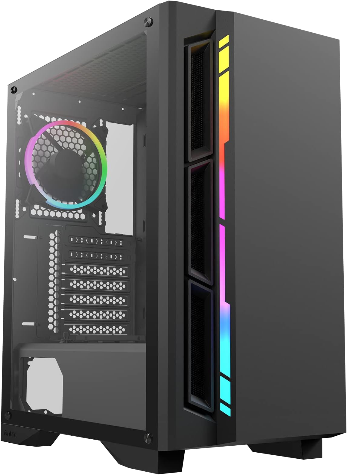 NX400 NX Series, Mid-Tower ATX Gaming Case, Tempered Glass Side Panel, LED Strip Front Panel, 360 mm Radiator Support, 1 x 120 mm ARGB Fan Included