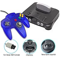 Vista 3 de Tevodo N64 Controller, Upgraded Joystick Classic Wired Controller Compatible with N64 Console (Clear Red and Clear Blue)