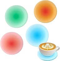 Vista 1 de Drink Coasters Colorful Acrylic Coaster Set 4 Pcs, 3.8 Inch Round Non-Slip Table Coaster Coasters for Coffee Table Desktop Protection