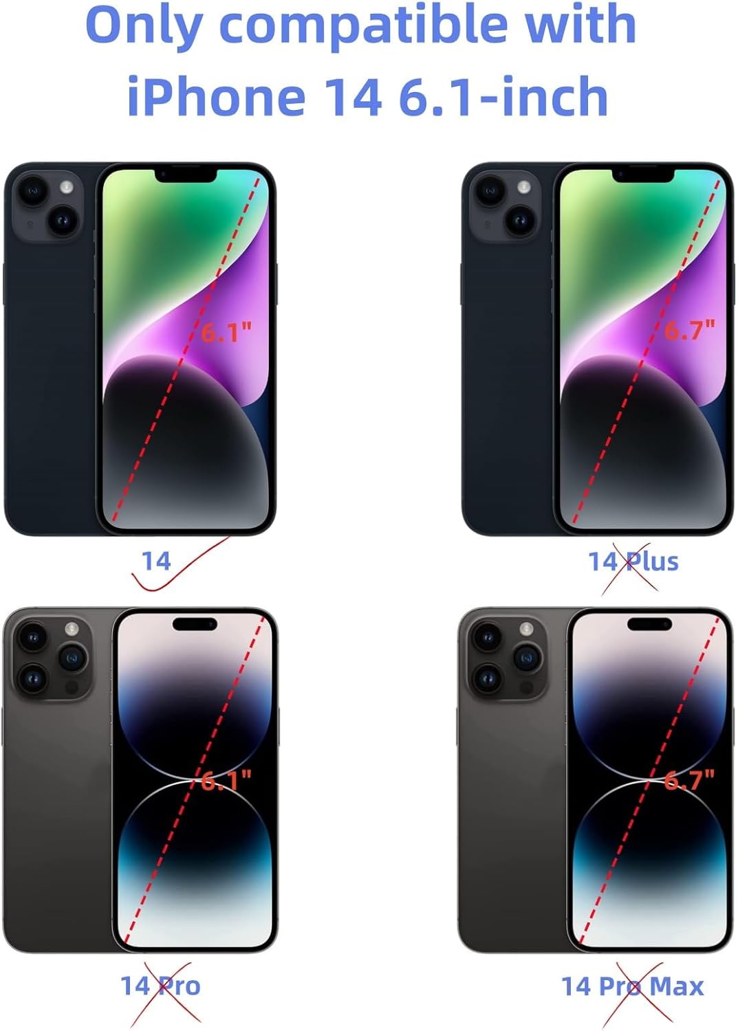 14 Back Glass Replacement with Plate & Flex Cable and All Parts for iPhone 14 Back Cover Glass (Midnight, 6.1 Inch) + Waterproof Tape + Repair Tools (*Midnight*)