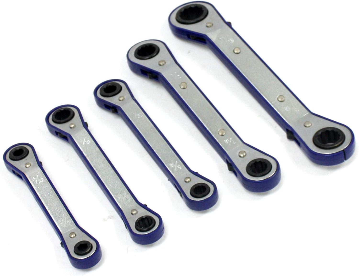 ARC-POWER 5 pc SAE Offset Ratcheting Box Closed End Wrench Set 6/12 Point 1/4" - 11/16"