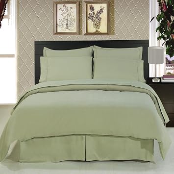 Royal Hotel Bedding King Size Bed in a Bag 8PC Set Ultra Soft Microfiber Bedding, Down Alternative Comforter, Wrinkle-Free, Lightweight, Breathable, Sage, Complete Sheet & Duvet Cover Set