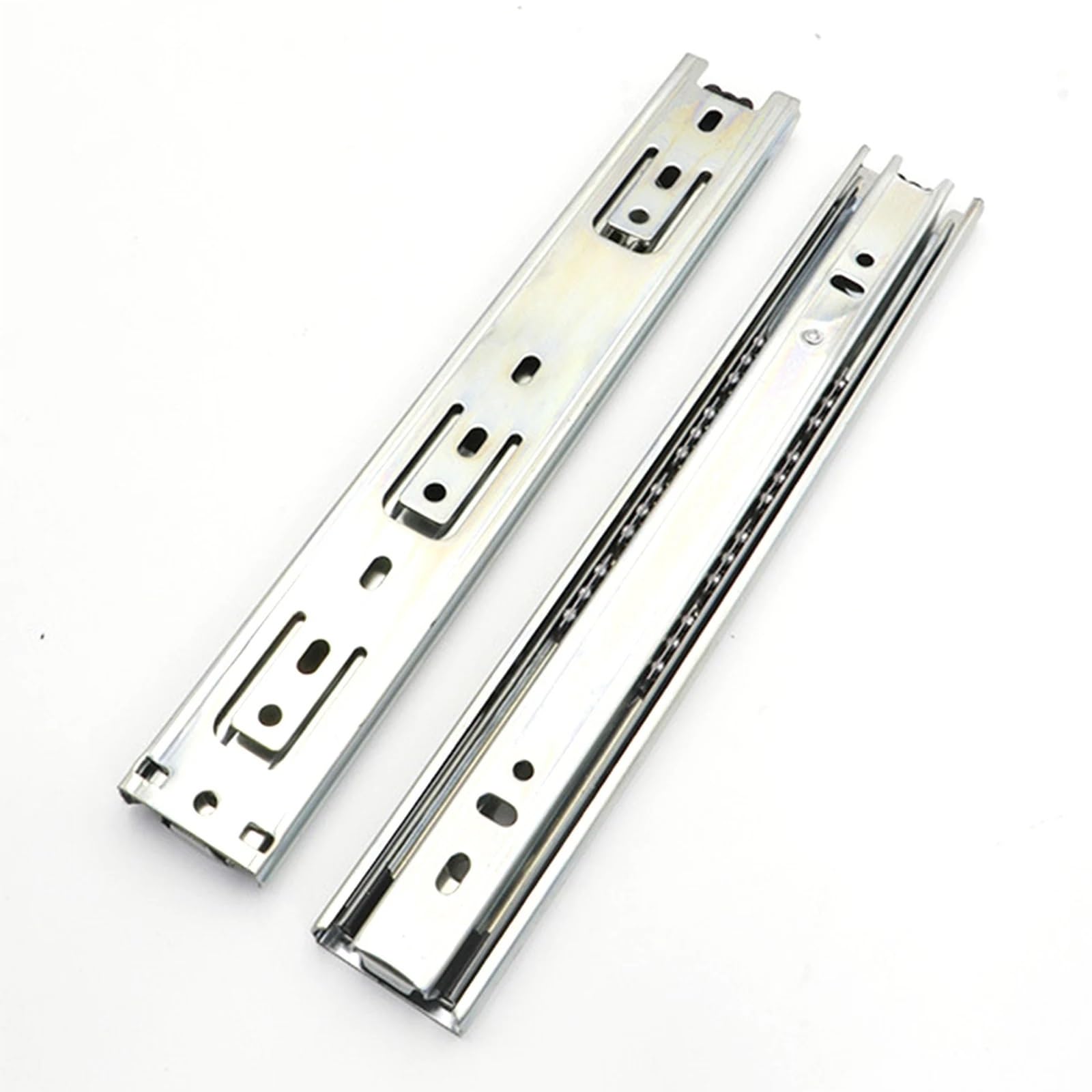 Hudfvioi 12Inch Drawer Runners Three-Section Buffer Mute Push-Pull Drawer Wardrobe Sliding Rail Telescopic Hydraulic Solid Track Slide For Drawer(12Inch)