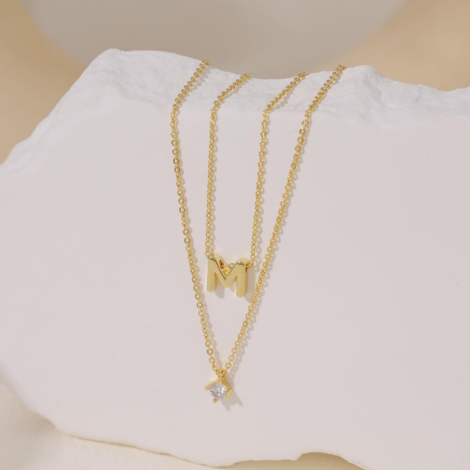 Layered Initial Necklaces for Women, 14k Gold Plated Letter Necklace Set Dainty Gold Initial Necklace Stack Cute Layering Choker Necklaces for Women Trendy Fashion Jewelry - Image 4