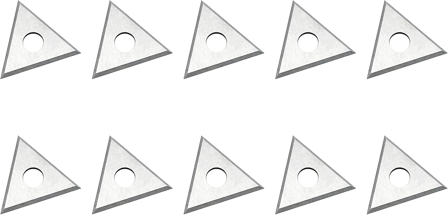Paint Scraper Carbide Blades Double-Edged Reversible Replacement Blade (1" Triple-Edge Triangle) By LU&MN