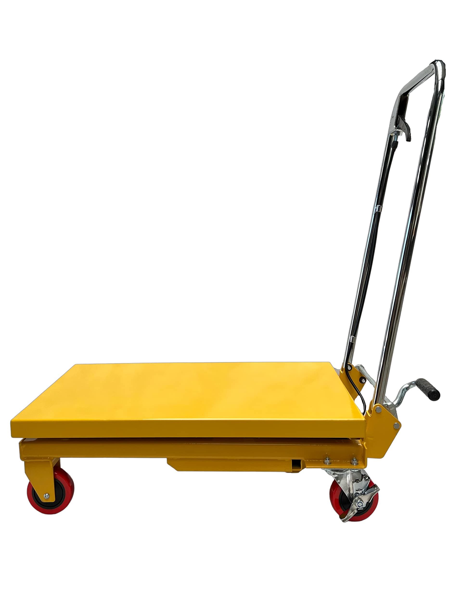 Kraftwelle 150 kg capacità di carico tavolo sollevatore idraulico a forbice carrello elevatore mobile carrello da sollevamento carrello piattaforma ponte sollevatore con 4 ruote in poliammide giallo