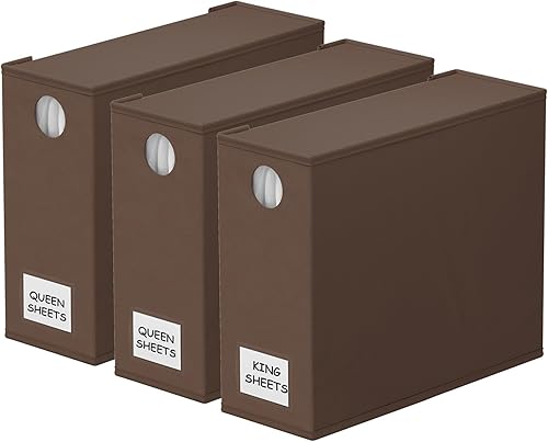 Miniatura 8 de SpaceAid Paquete de 8 organizadores y almacenamiento de sábanas, organizador de sábanas plegable para armario de lino, juego de sábanas con ventana