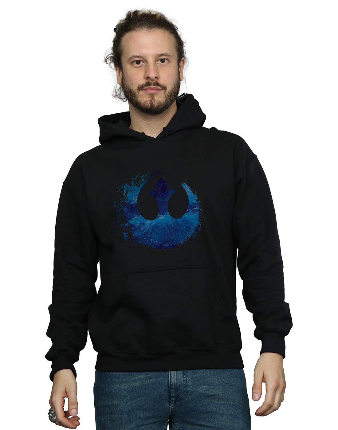 Absolute Cult Star Wars The Rise Of Skywalker Resistance Symbol Wave Men's Hoodie Black XX-Large