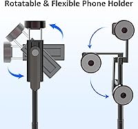 Vista 3 de Selfie Stick - Trípode de aleación de aluminio para selfie stick con soporte de trípode plegable para viajes, rotación de 270 grados, compatible