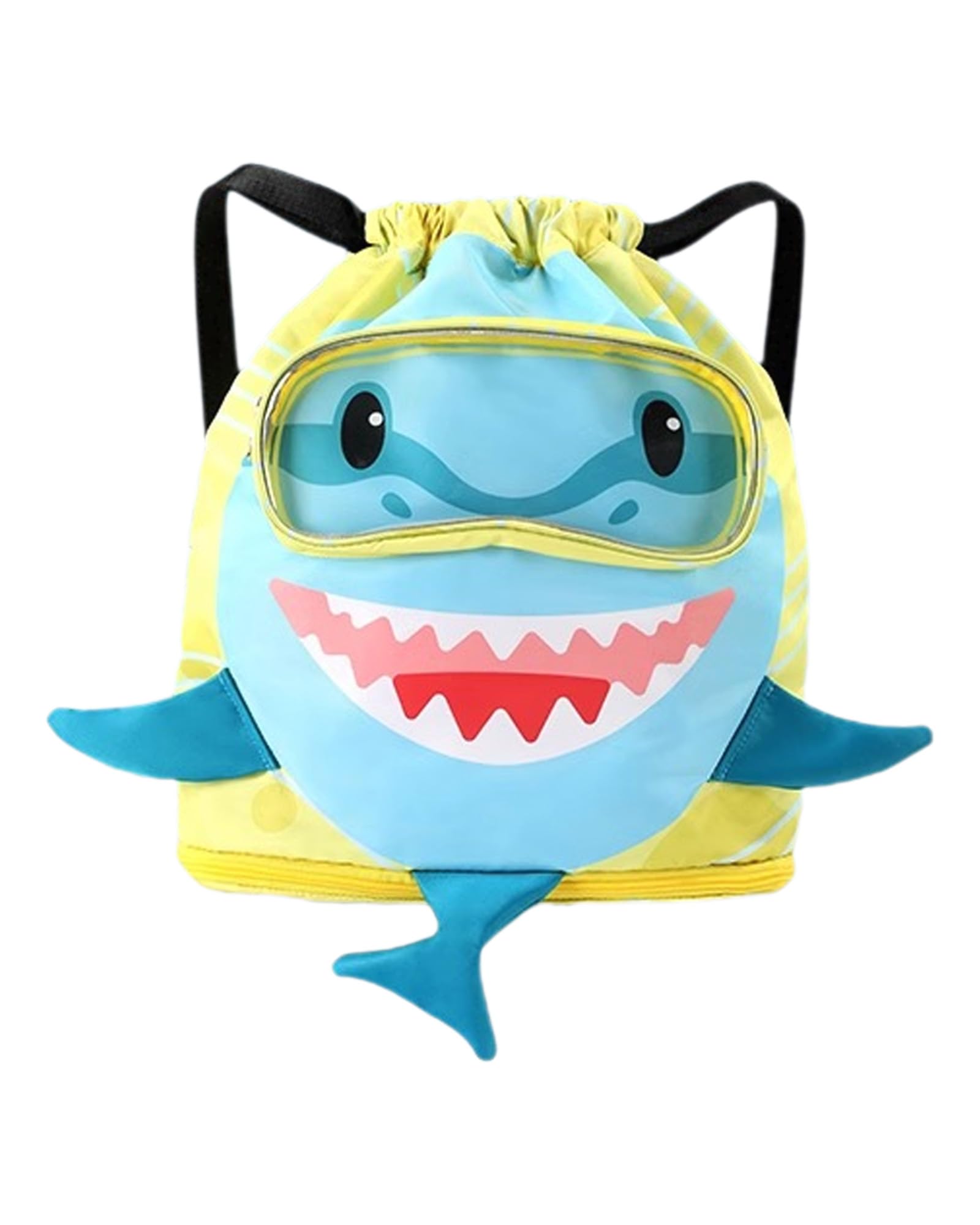 Drawstring Gym Bag Swim Bags,Waterproof Cute Big Shark Draw String Sackpack Beach Backpacks Sport Knapsack for Girls Boys Camping Hiking Shopping Swimming Dance Travel(Independent Shoe Position)