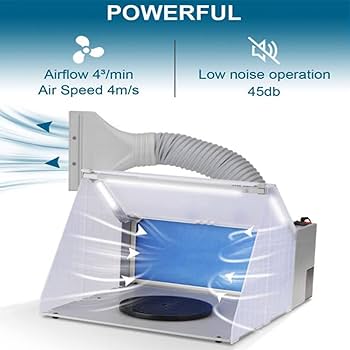 アプレ　ポータブル　エアブラシ Amazon.co.jp: ポータブルエアブラシスプレーブース、LED照明付き