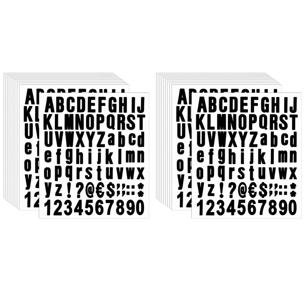 Lot De 486 Autocollants Lettres & Chiffres - 6 Feuilles Autoadhésives - Marque Uxcell - Neuf