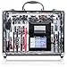 SHANY Carry All Trunk Makeup Train Case with Re-usable Aluminum Beauty Storage Organizer Case. Make up Set with Eye palettes, Blushes,Face Powders, Manicure, Pedicure and Cosmetics Brushes. GIFT SET