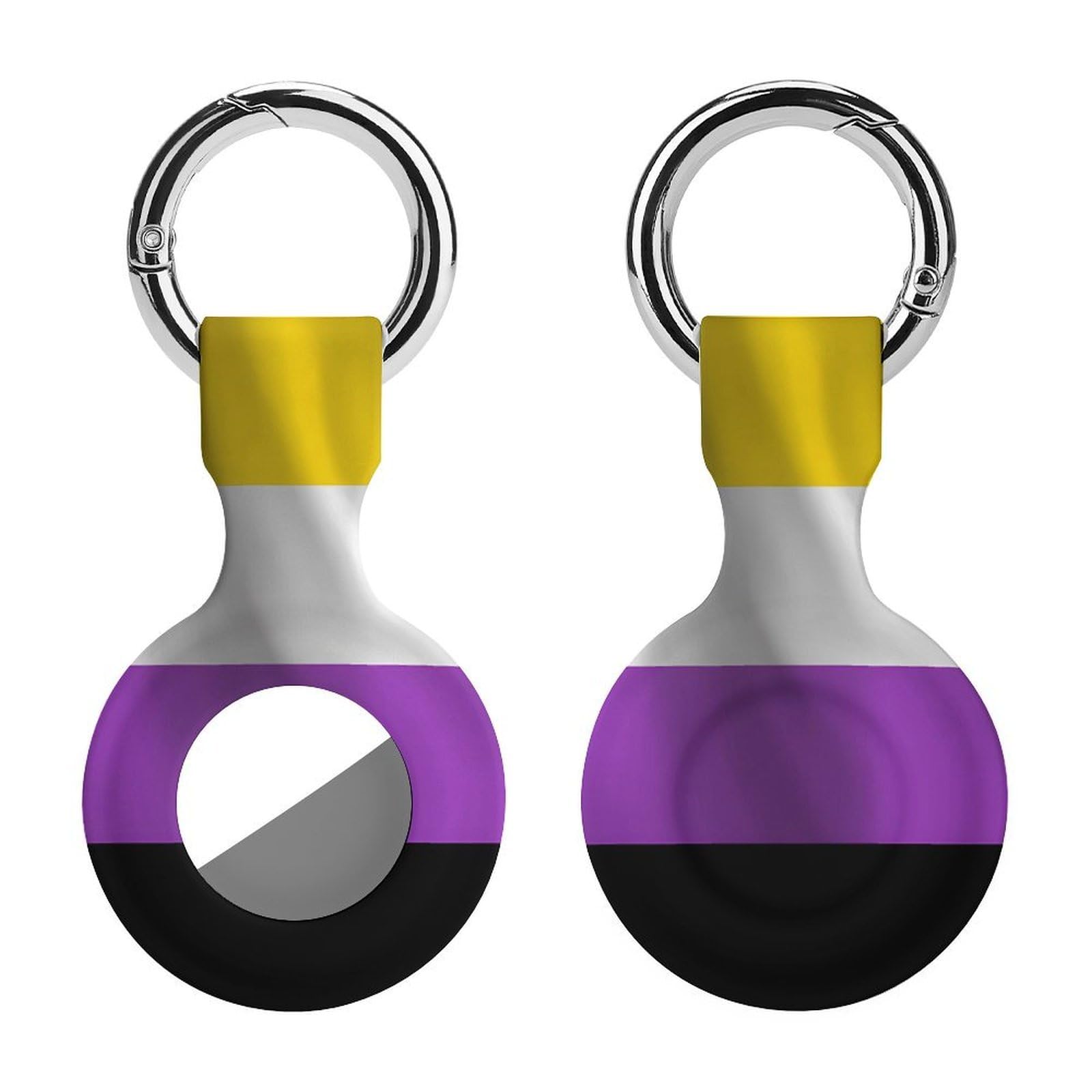 Flagge von Non-Binary kompatibel mit Airtag GPS-Hüllen, 4 Stück