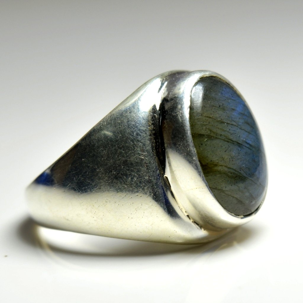 55Carat - Nicht zutreffend Silber Oval Mehrfarbig Natürlicher Labradorit