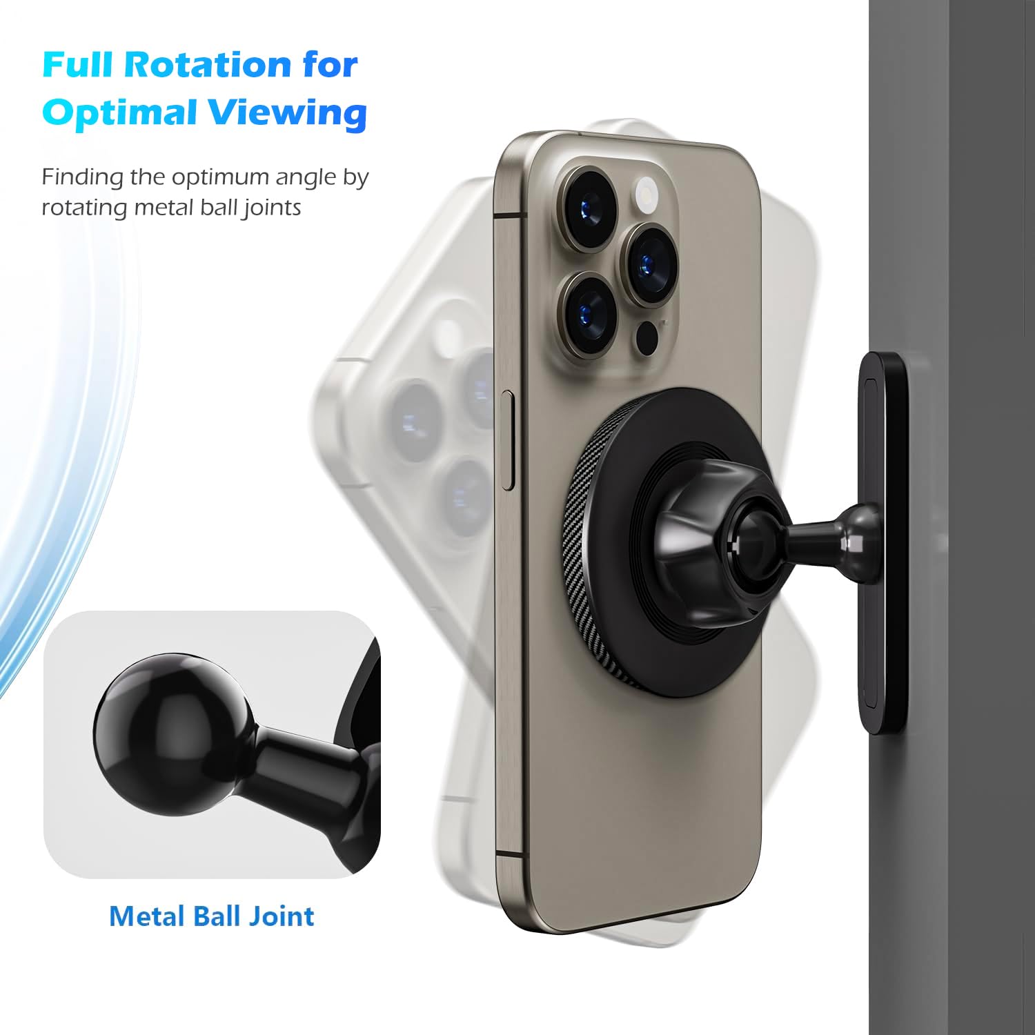 Support magnétique de téléphone de voiture pour Hyundai Tucson SEL Convenience/Tucson N Line/Santa FE Hybrid SEL 2025 2024, se fixe au tableau de bord métallique [compatible avec MagSafe]