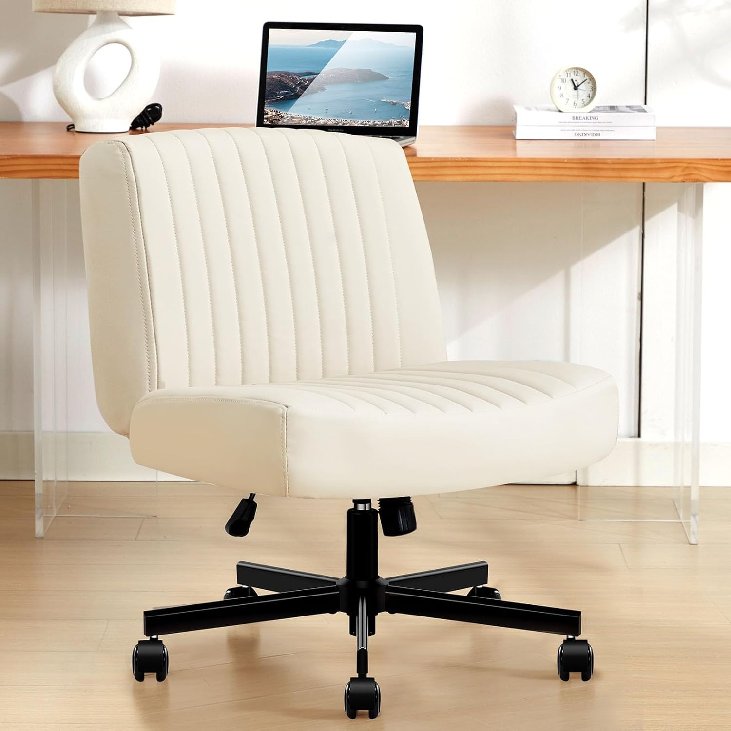 Amazon.com: TUKAKA Criss Cross Chair with Wheels,Thick Padded