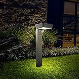 Lustrlach Solar Bollard Landscape Pathway Lights LED Outdoor Waterproof,Motion Sensor Low Voltage Dr