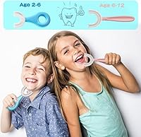 Vista 8 de YOTEE Cepillo de dientes en forma de U para niños, 2 piezas, cepillo de dientes para niños pequeños con cabezal de cepillo de silicona suave