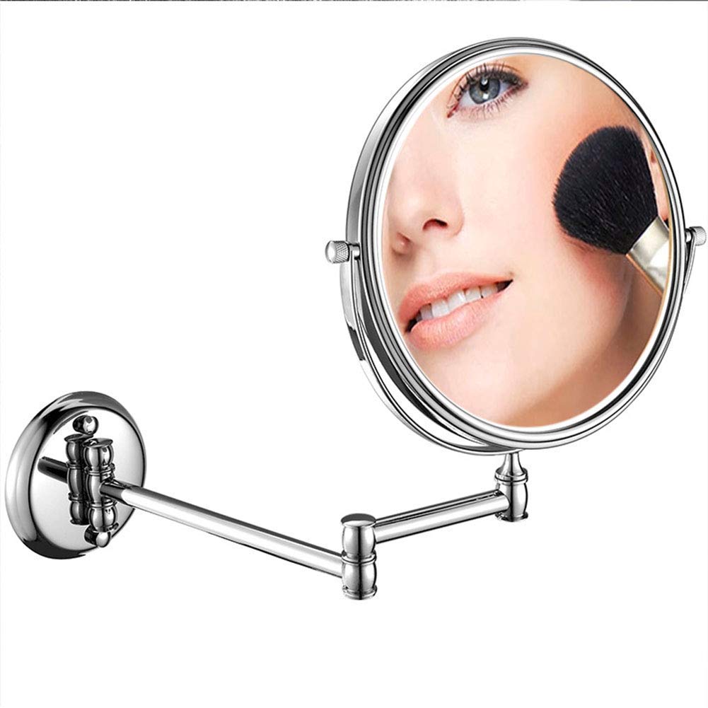 Miroir de maquillage mural extensible 6 pouces pour application de précision