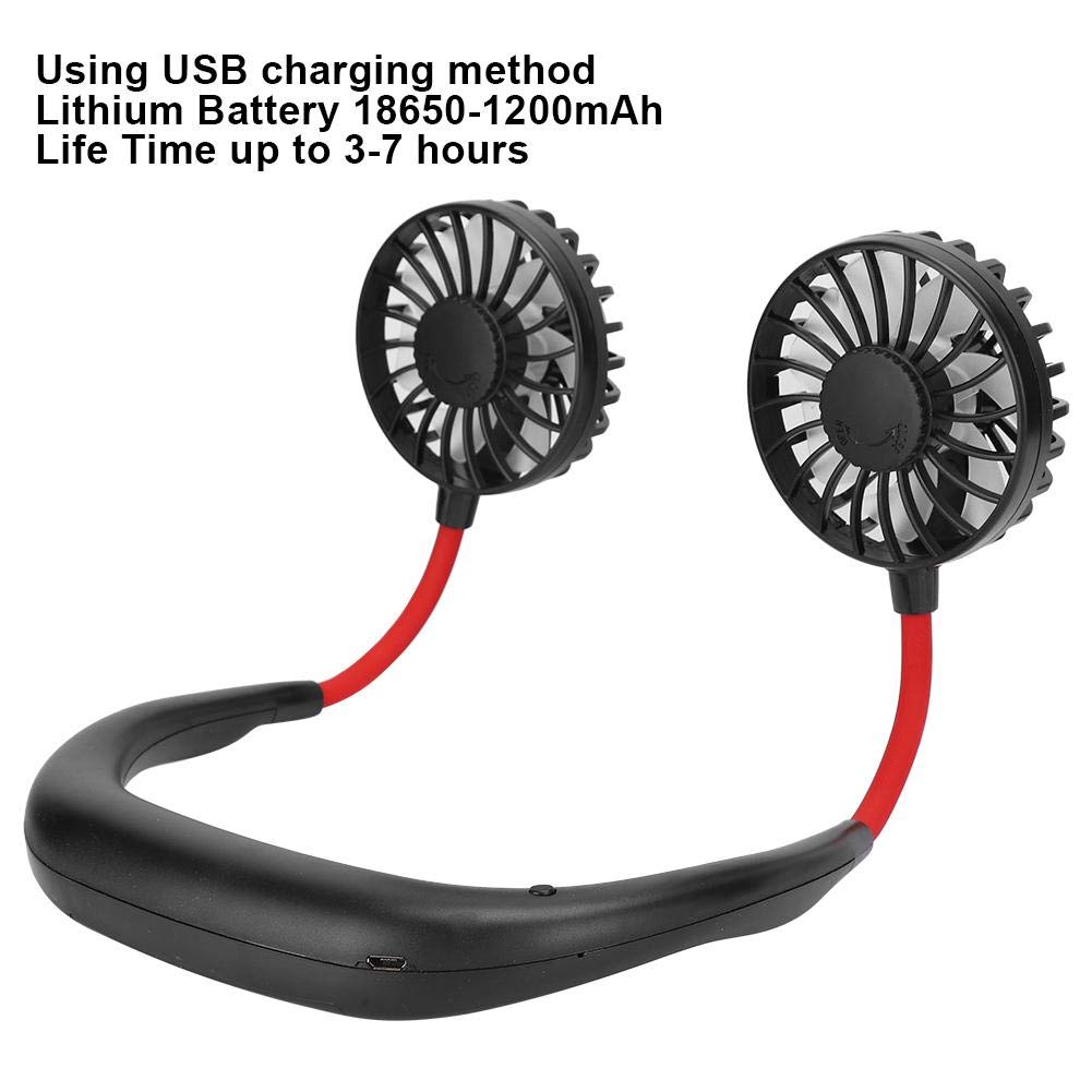 Hakeeta Sports Hands-Free Fan, Silent and no Noise, USB Rechargeable Hanging Neck Fan, 3 Gear Adjustable - Image 3