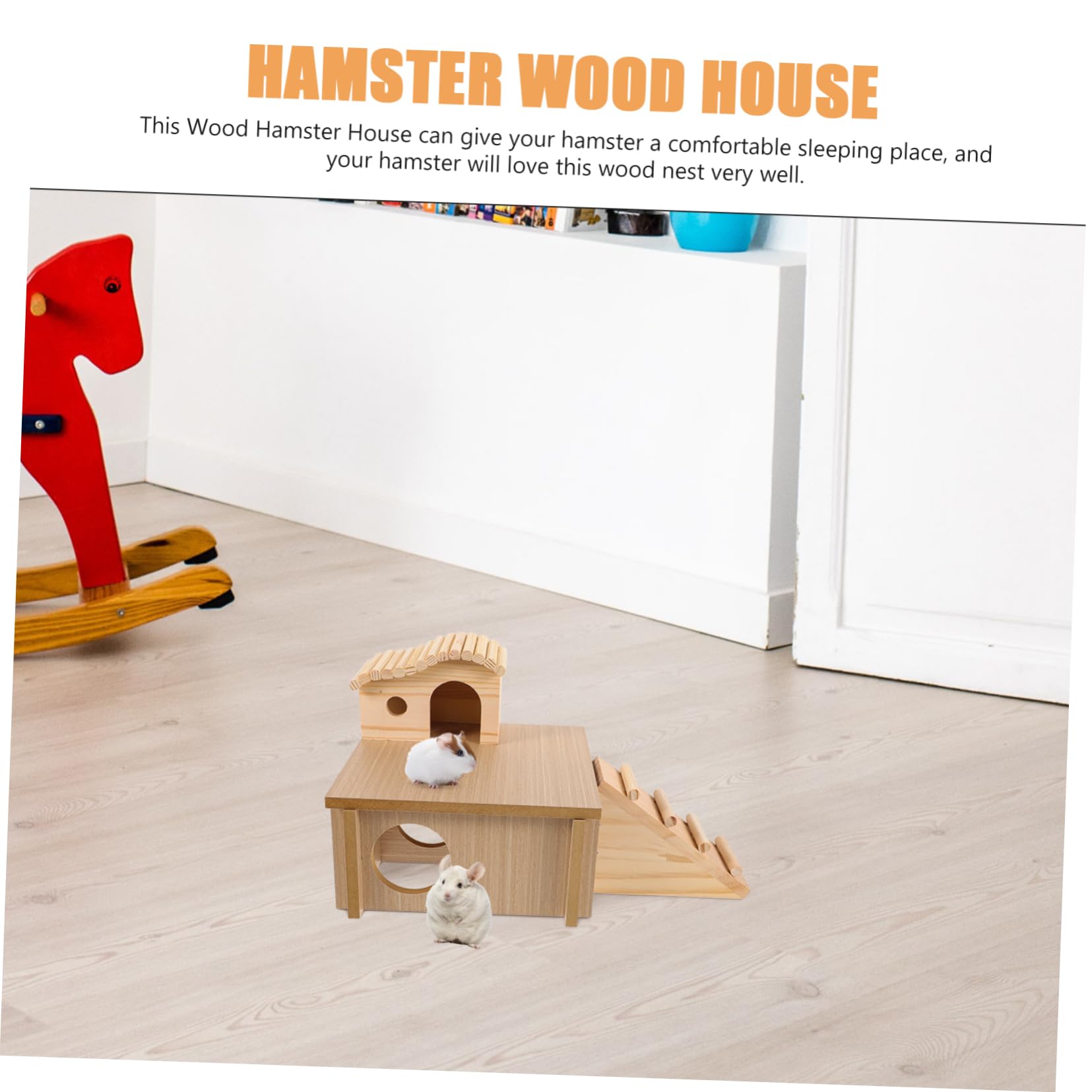 Hamsterbrücke mit Leiter Hamsterhaus als Versteck Kletterspielzeug und Nest für Hamster und Chinchilla