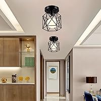 Vista 7 de KOONTING Lámpara de techo industrial retro vintage de montaje empotrado, mini pintura de metal, lámpara de techo para pasillo, escalera, dormitorio