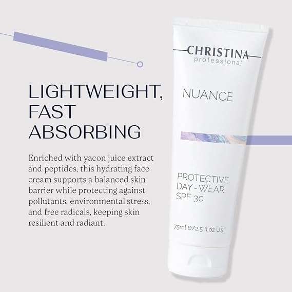 -CHRISTINA- Protective Day Cream SPF 30 - Hydrating Face Moisturizer - Anti-Pollution & Skin Barrier Support - Hyaluronic Acid & Peptides - Daily Skincare for Women - Lightweight Sunscreen - 75 ml