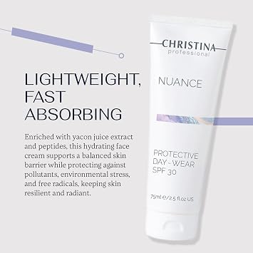 -CHRISTINA- Protective Day Cream SPF 30 - Hydrating Face Moisturizer - Anti-Pollution & Skin Barrier Support - Hyaluronic Acid & Peptides - Daily Skincare for Women - Lightweight Sunscreen - 75 ml