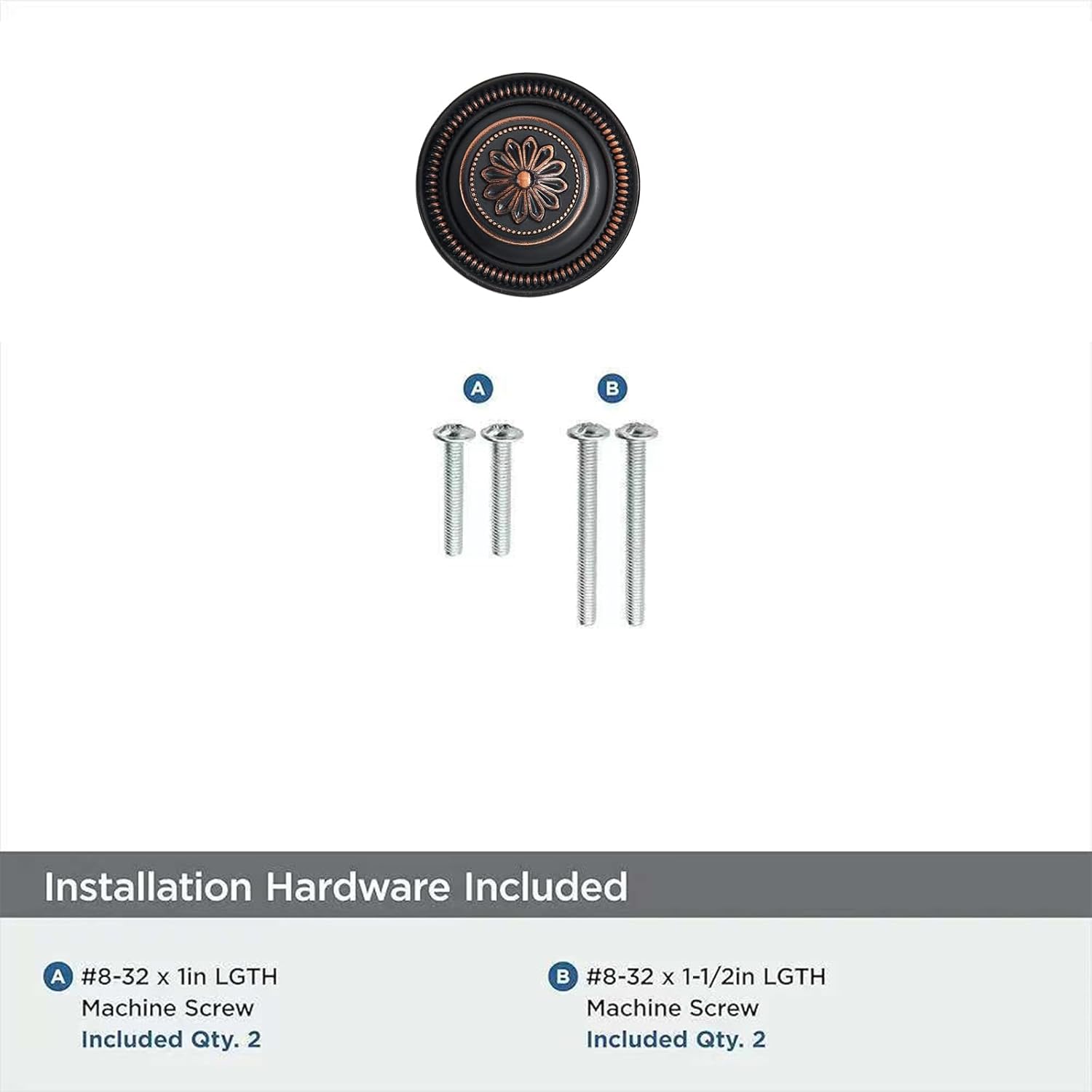 khtumeware 2 Pack 2.5 Inch Oil Rubbed Bronze Cabinet knobs with Backplate,Vintage Backplate for Cabinet knobs and Drawer knobs, Bi-Fold Door Knobs