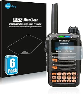 Bedifol 6X Savvies Ultra-Clear Screen Protector for Yaesu FT-70DR, accurately Fitting - Simple Assembly - Residue-Free Removal