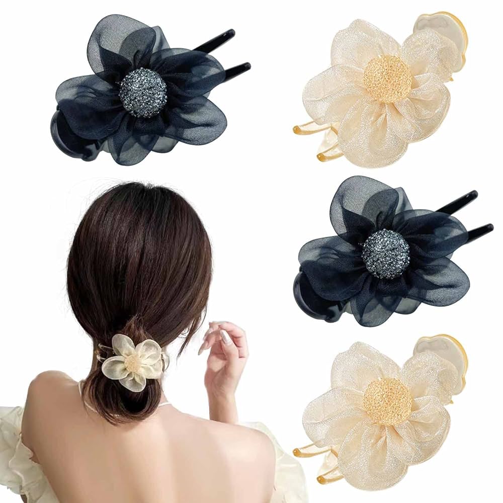ヘアアクセサリー [VINTAGE HOLLYWOOD] Flower Lace Scrunch Amazon.com : LALAFINA 2pcs Crystal Flower Hair Claws Vintage