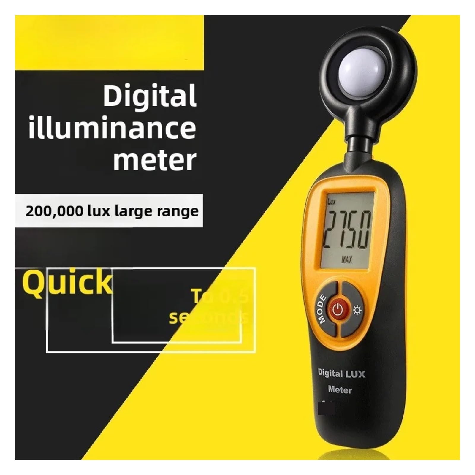 Medidor de luz, Medidor de Lux Alta precisión HT-92 200.000, probador iluminancia Digital