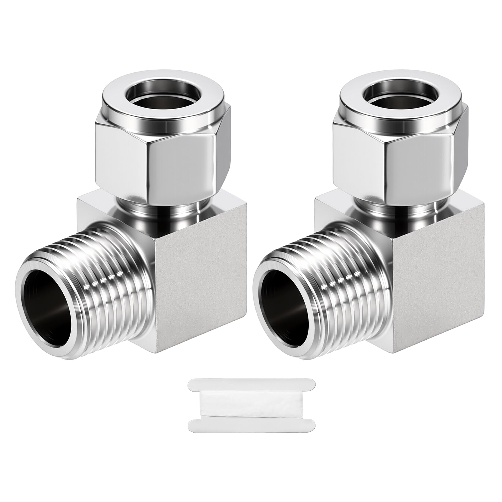 Raccord tuyau compression anti fuite coude 90 inox 304 mâle 1/2 NPT 1/2 OD