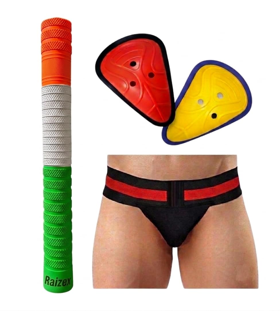 Combo of Men’s Cricket Supporter (Size XL) with Abdominal Guard (AD) | L Guard | Bat Grip | Comfortable Elastic Supporter | Protective Cricket Gear Kit-image-46