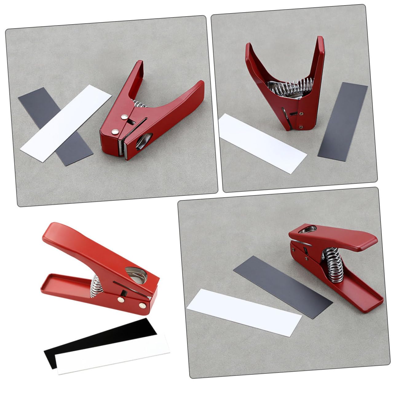 Strumento Crea Forme Personalizzate in Metallo Rosso Facile da Usare per Taglio Plettri Chitarra per Musicisti e Appassionati di Chitarra