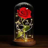 Cúpula com Rosa Artificial Vermelha LED – Decoração Romântica para Presente, Aniversário e Lembrancinha – Storeasy