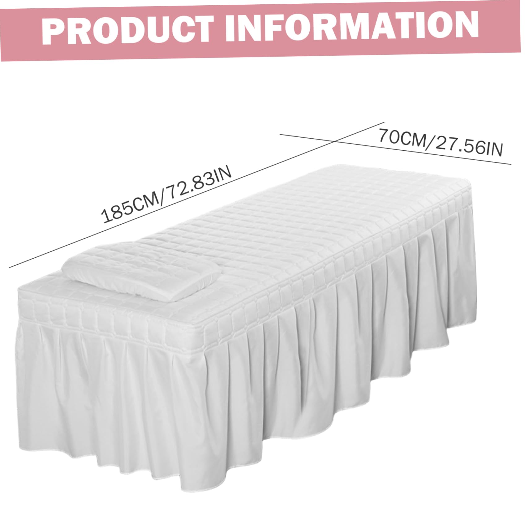 Drap de lit pour table de massage, jupe, couvre-lit spa, couverture complète avec taie d'oreiller, 73 x 28 pouces, housse table massage pour spa, beauté, tatouage