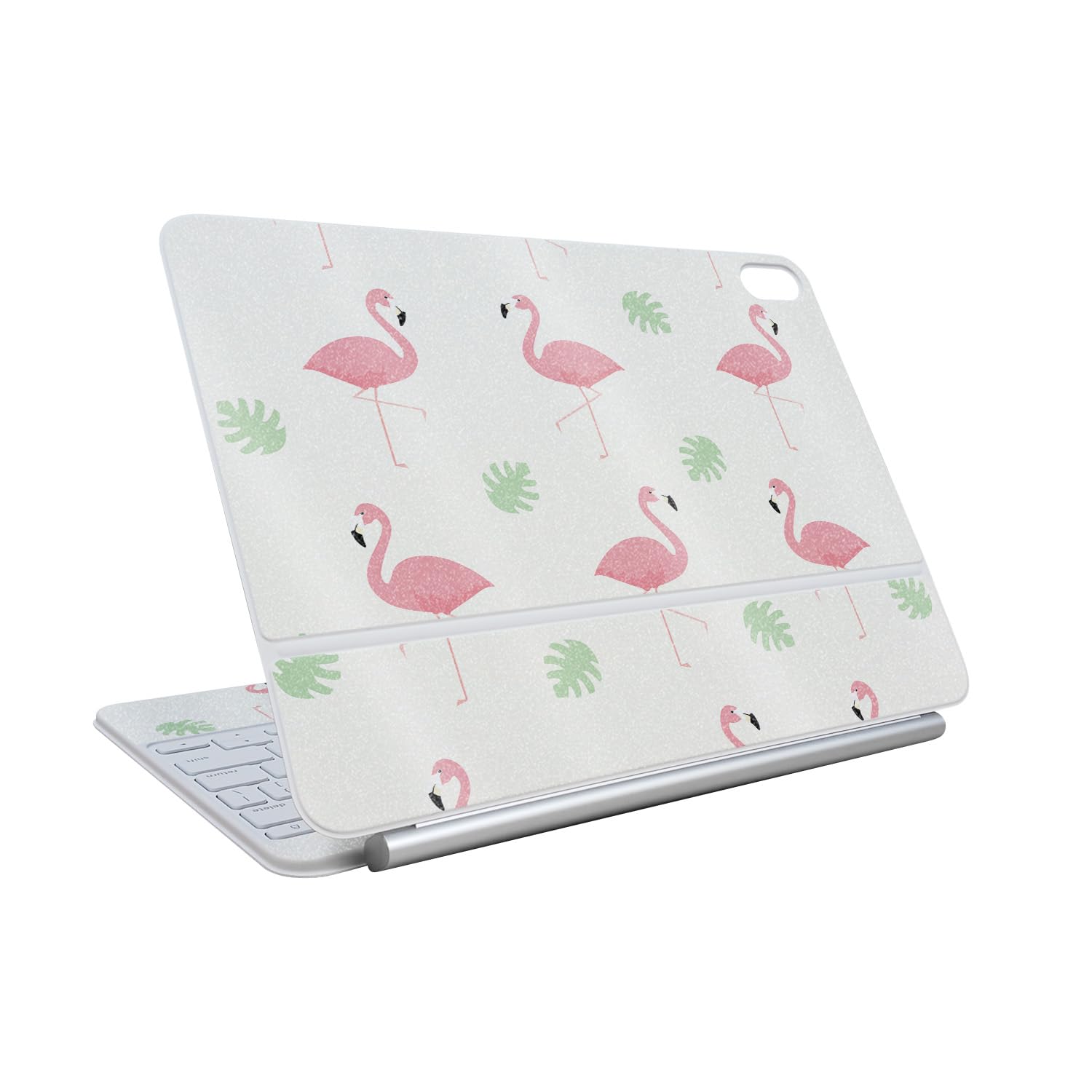 Glossy Glitter Skin Compatible With Apple Magic Keyboard for iPad Air 11-inch (M3) 2025 - Flamingo Flock - Premium 3M Vinyl Protective Wrap Decal Cover - Easy To Apply | Made in the USA by MightySkins