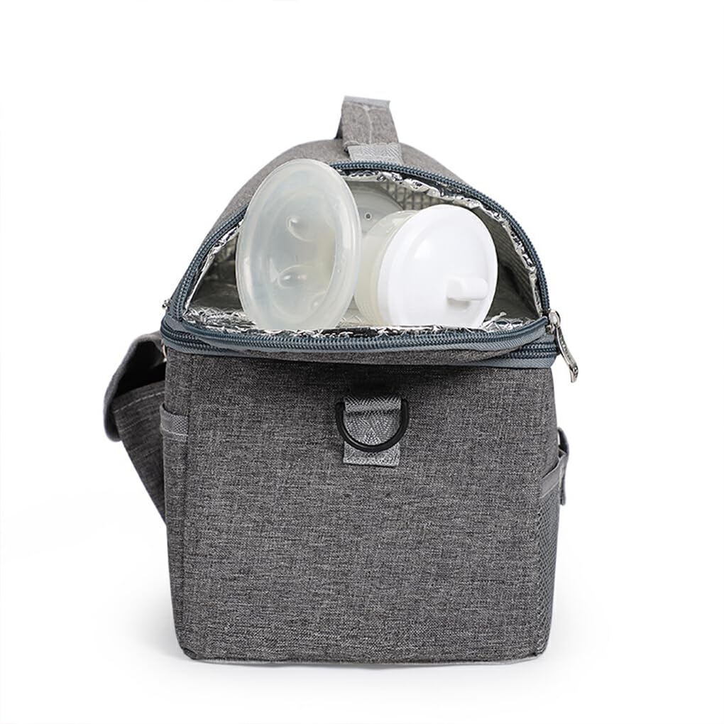 Sac isotherme professionnel for lait maternel, fourre-tout thermique en tissu for la fraîcheur des repas, voyage de pique-nique(Rosy)
