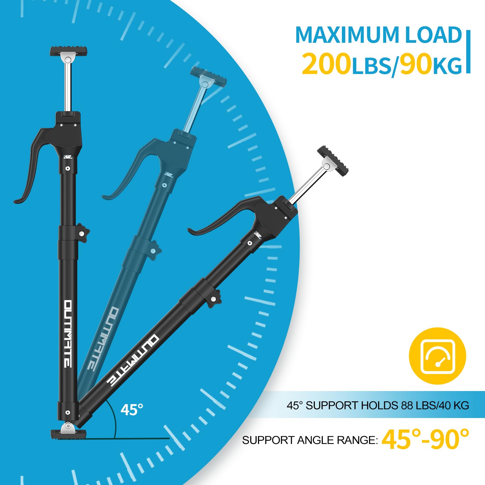 Third Hand Support Pole Heavy Duty, Cabinet Jacks for Installing Cabinets with 200 LBS Capacity and Expand from 23-3/5 to 45-3/10 in, 4-PC — Amazon image 3