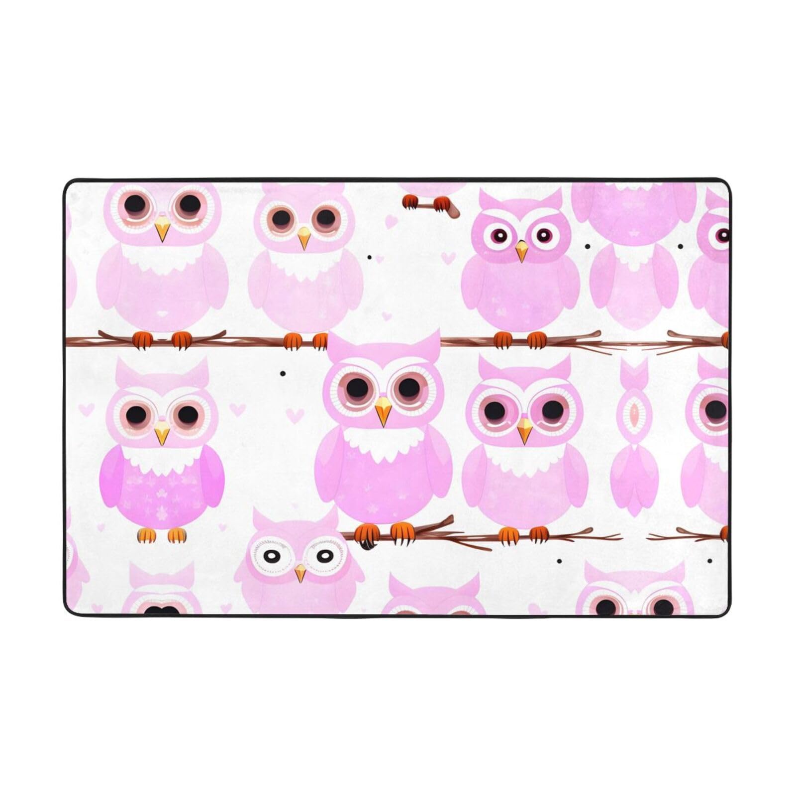 Tapis de sol hibou mignon en flanelle pour chambre d'enfant HYTTER
