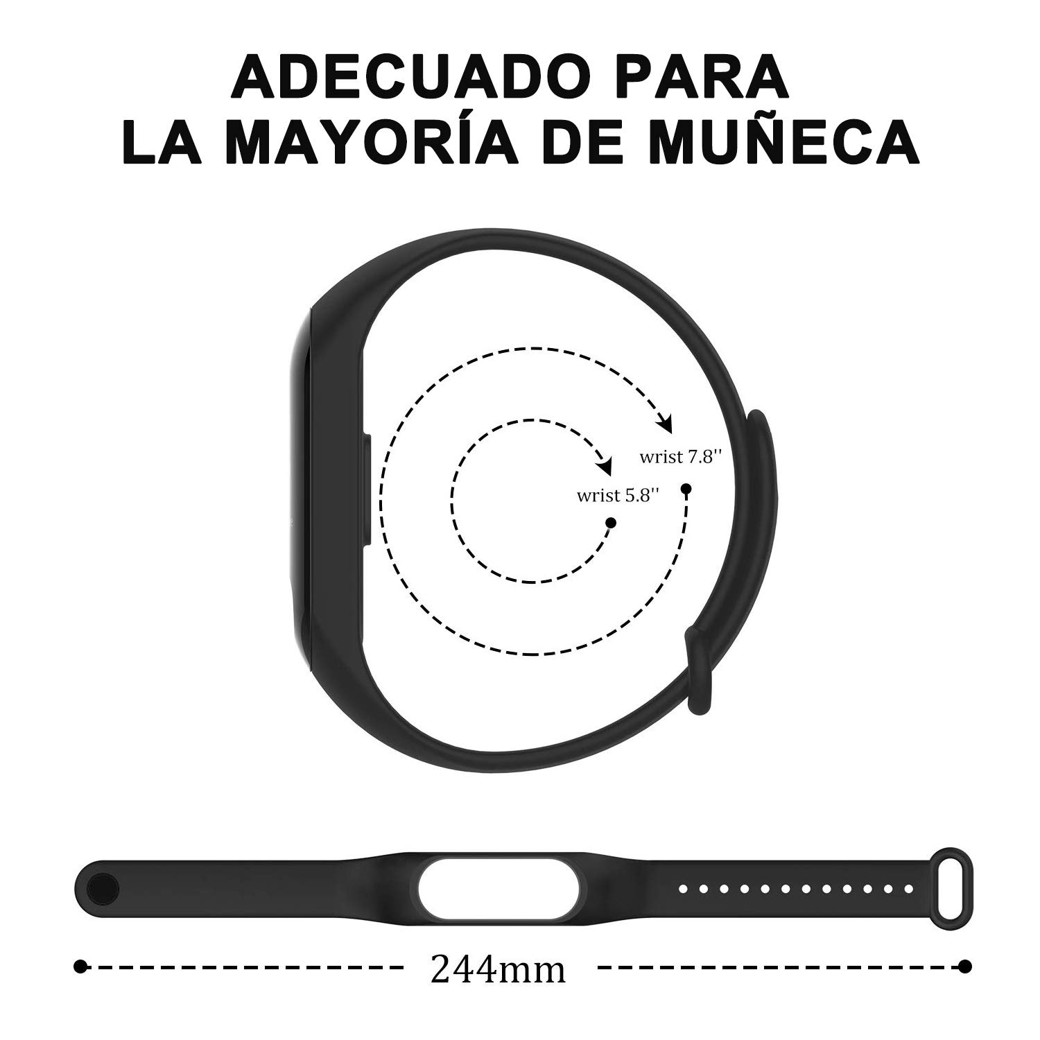 Correa Compatible con Xiaomi Mi Band 3/4, Pulsera de Silicona para Mi Fit Band 4 y Band 3