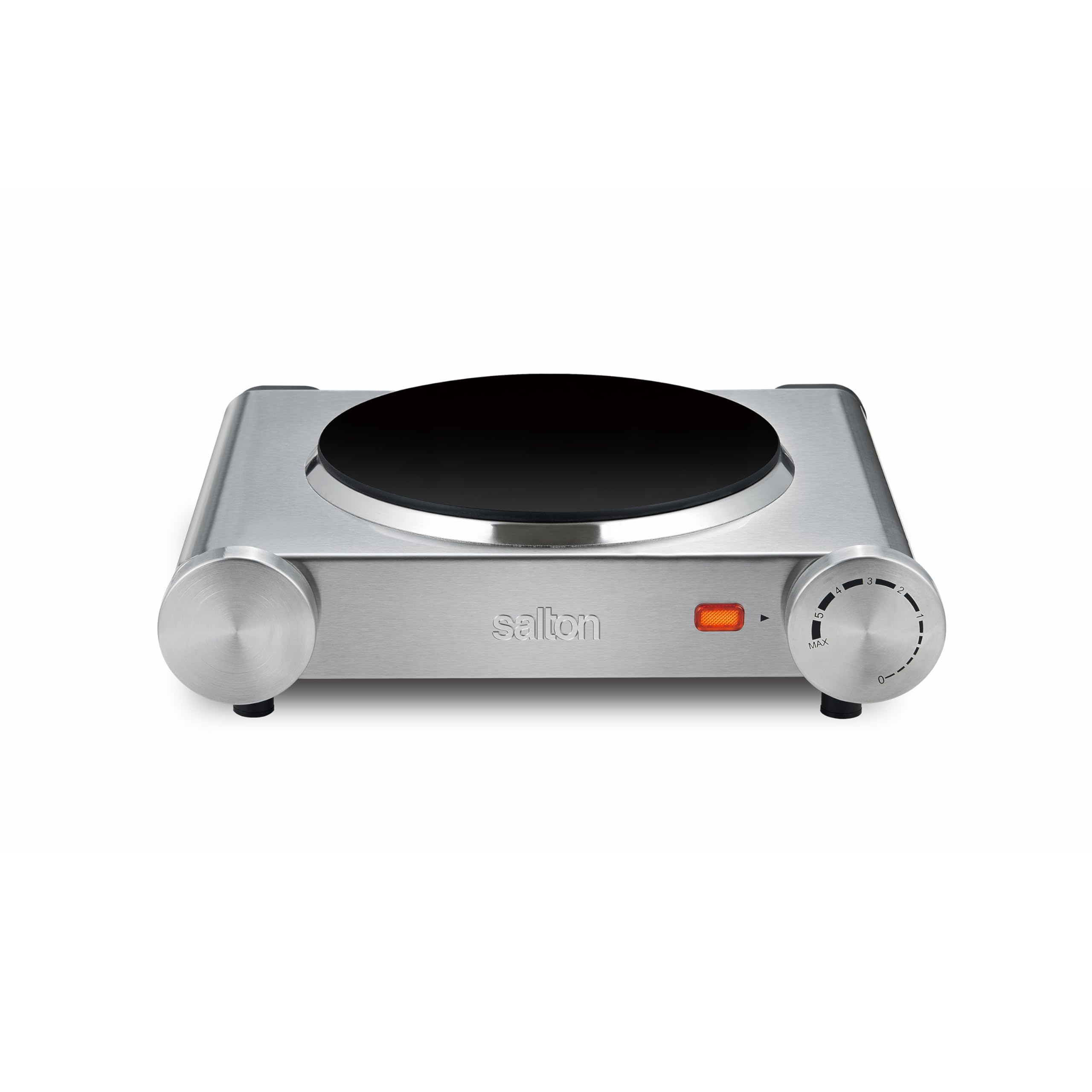 Salton Single Stainless Steel Infrared Portable Electric Cooktop, 7.4 inch