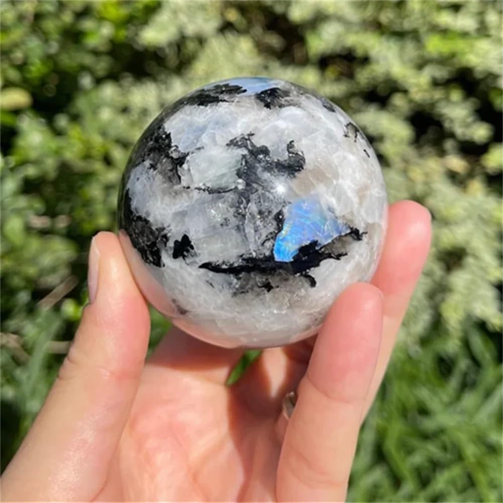 AARTERZZA 1pc 4-5cm Rainbow Moonstone Ball Ornament Sphere Shape Home Decor Christmas Party