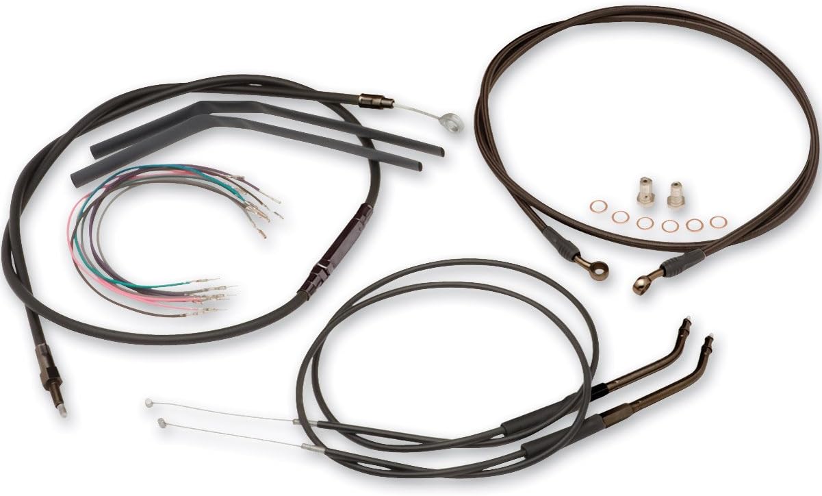 Burly Brand Black 16&Prime, Ape Hanger Cable/Brake/Wiring Kit B30-1047